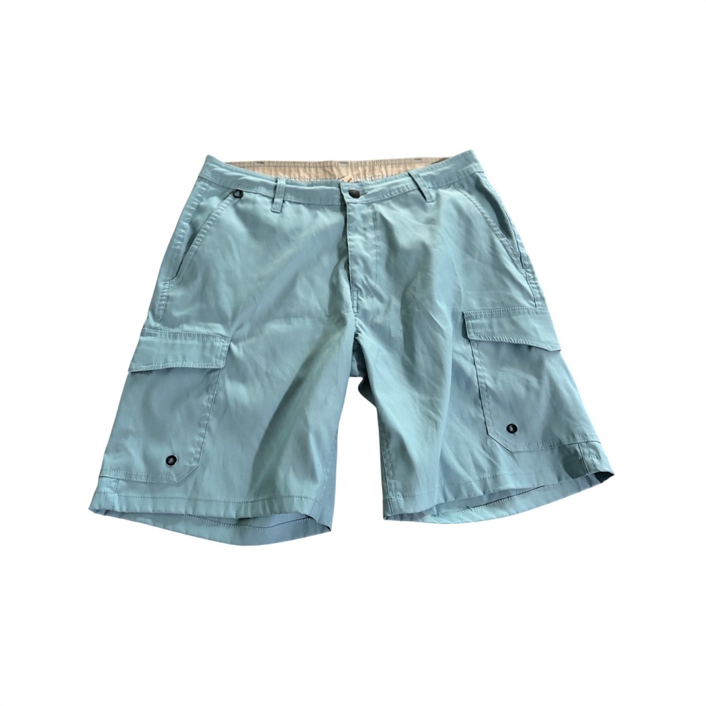 Voyager Short Mens 32 Blue Cargo Shorts Stretch Outdoor Hiking Casual Light Blue